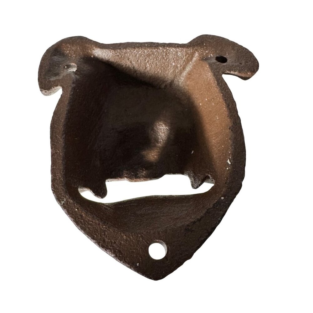 Rustic Bulldog Cast Iron Wall-Mount Bottle Opener Brown Man Cave Decor 4 Inches - Picture 7 of 10